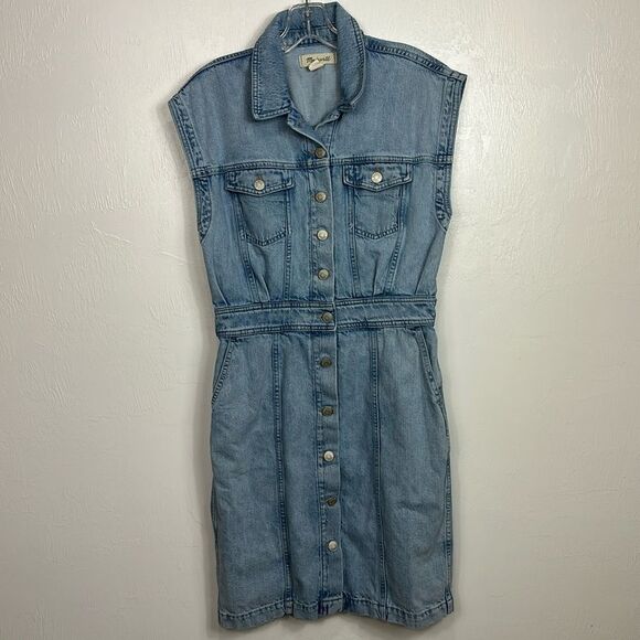 Madewell Light Blue Denim Mini Dress - Picture 3 of 10